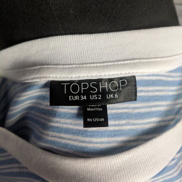 Topshop cropped striped crochet trim shirt - Picture 6 of 7